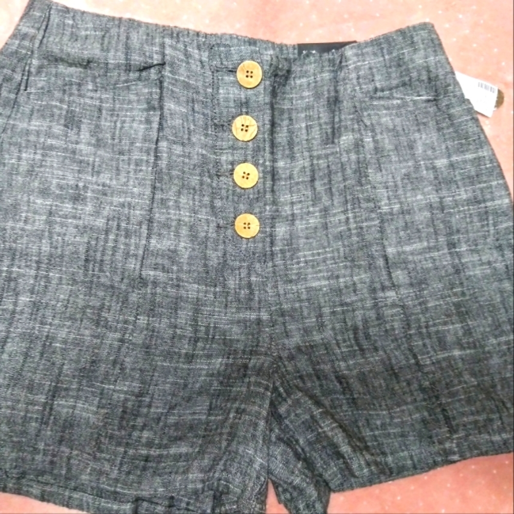 Maurices High Rise Grey button down shorts